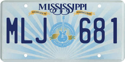 MS license plate MLJ681
