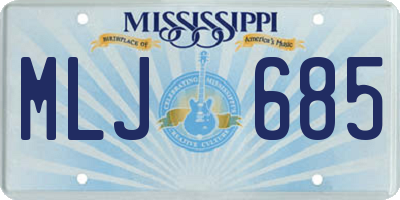 MS license plate MLJ685