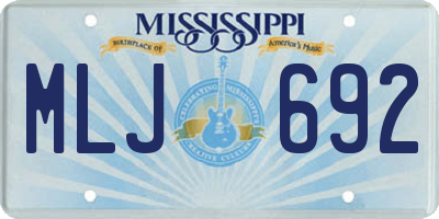MS license plate MLJ692