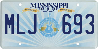 MS license plate MLJ693