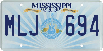 MS license plate MLJ694