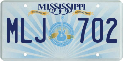 MS license plate MLJ702