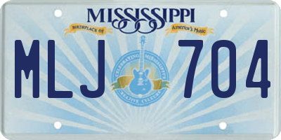 MS license plate MLJ704