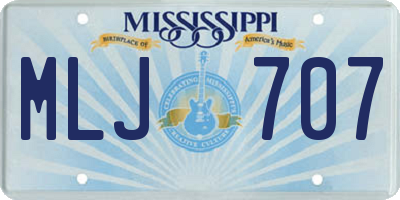 MS license plate MLJ707