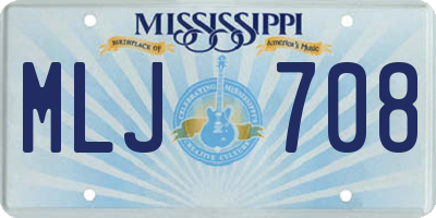 MS license plate MLJ708
