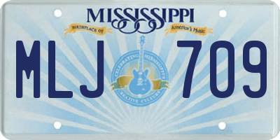 MS license plate MLJ709