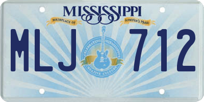 MS license plate MLJ712