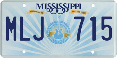 MS license plate MLJ715