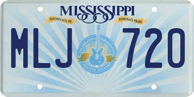 MS license plate MLJ720