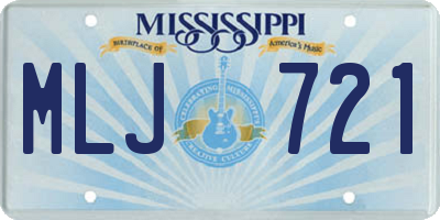 MS license plate MLJ721