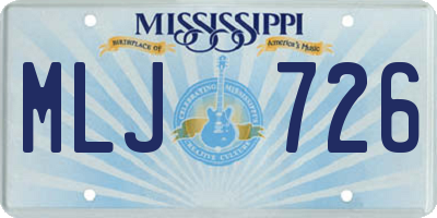 MS license plate MLJ726