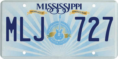 MS license plate MLJ727