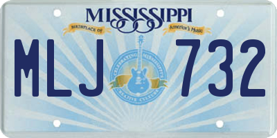 MS license plate MLJ732