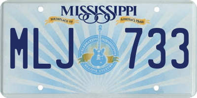 MS license plate MLJ733