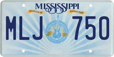 MS license plate MLJ750
