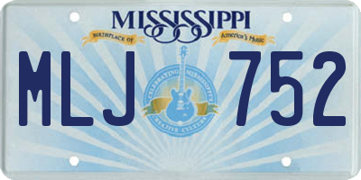 MS license plate MLJ752