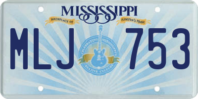 MS license plate MLJ753