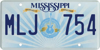 MS license plate MLJ754
