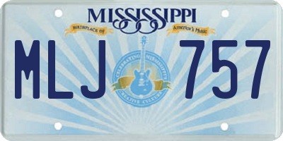 MS license plate MLJ757