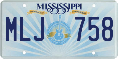 MS license plate MLJ758