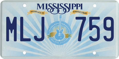 MS license plate MLJ759