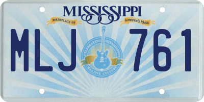 MS license plate MLJ761