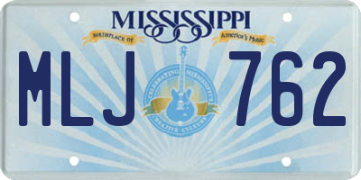 MS license plate MLJ762