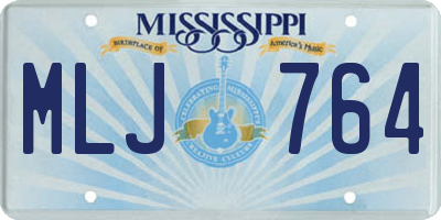 MS license plate MLJ764