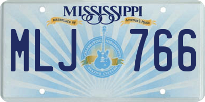MS license plate MLJ766