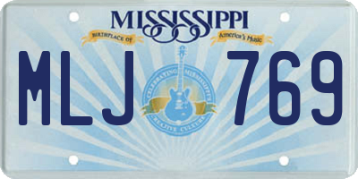 MS license plate MLJ769