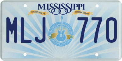MS license plate MLJ770