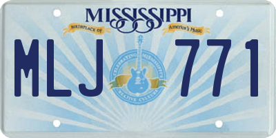 MS license plate MLJ771