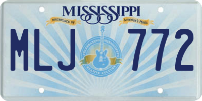 MS license plate MLJ772