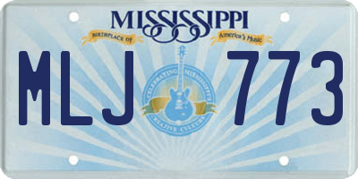 MS license plate MLJ773