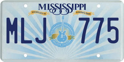 MS license plate MLJ775