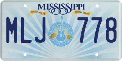 MS license plate MLJ778