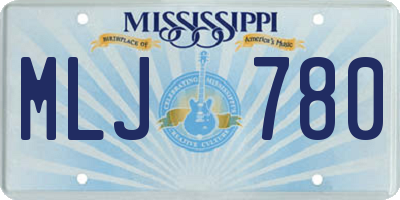 MS license plate MLJ780