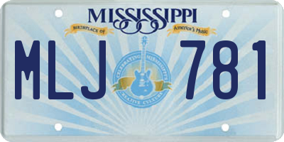 MS license plate MLJ781