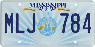 MS license plate MLJ784
