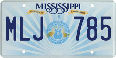 MS license plate MLJ785