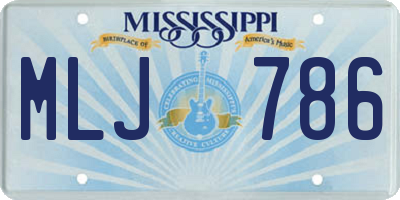 MS license plate MLJ786