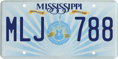 MS license plate MLJ788