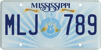 MS license plate MLJ789