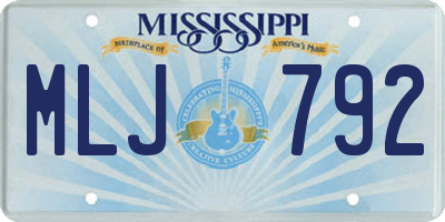 MS license plate MLJ792