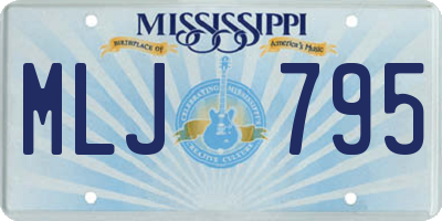 MS license plate MLJ795