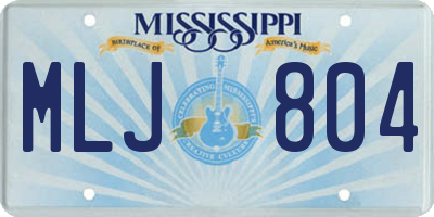 MS license plate MLJ804
