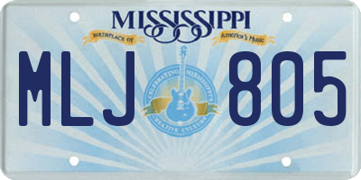 MS license plate MLJ805