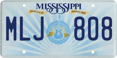 MS license plate MLJ808