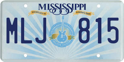 MS license plate MLJ815