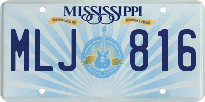 MS license plate MLJ816